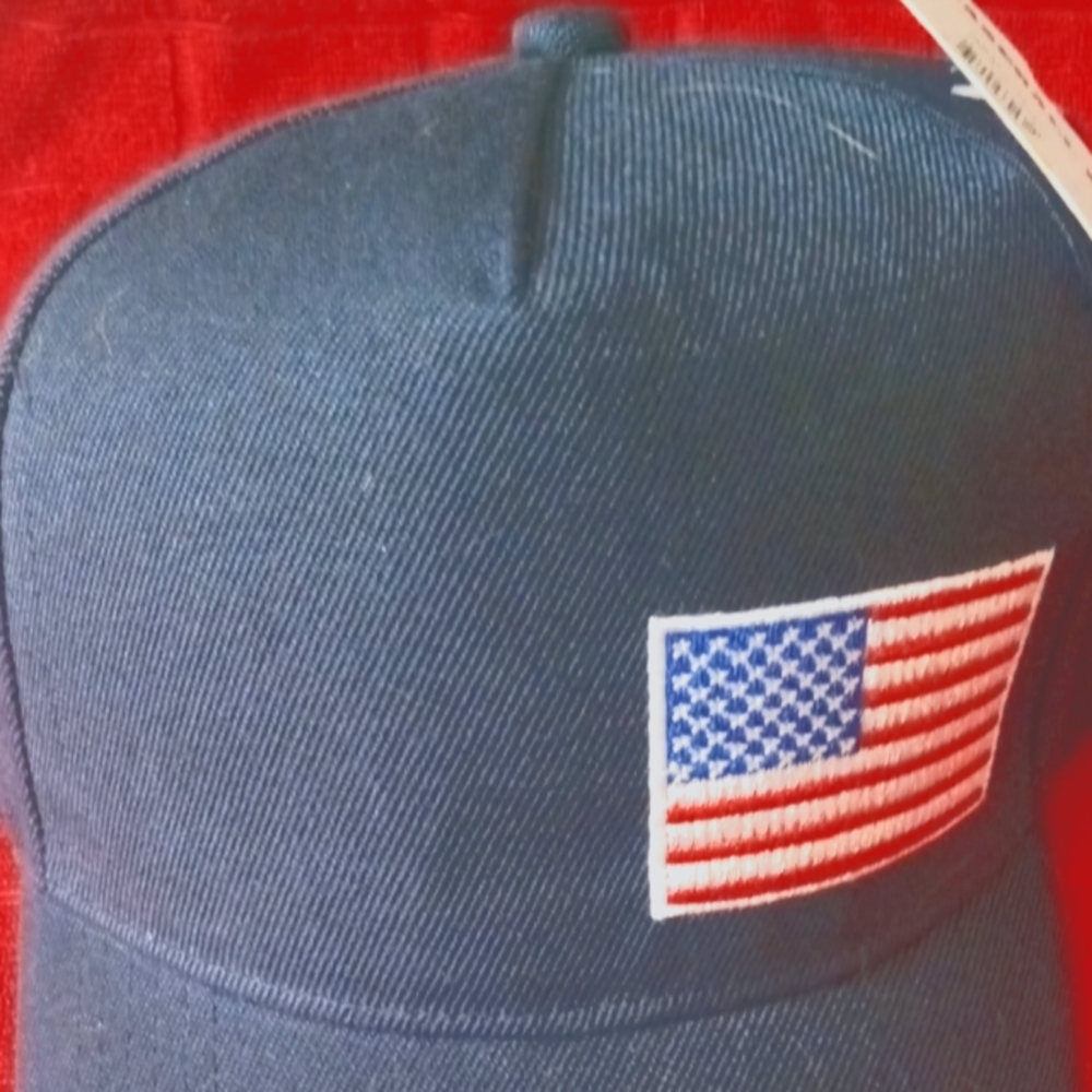 American flag baseball hat adult one size fits all  blue color